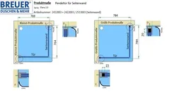 Produktmaßee - Artikel 2412003 + 2422003 / 2513003