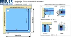 Einrückmaße und WAP-Profilmaße - Artikel 2413002 + 2512002