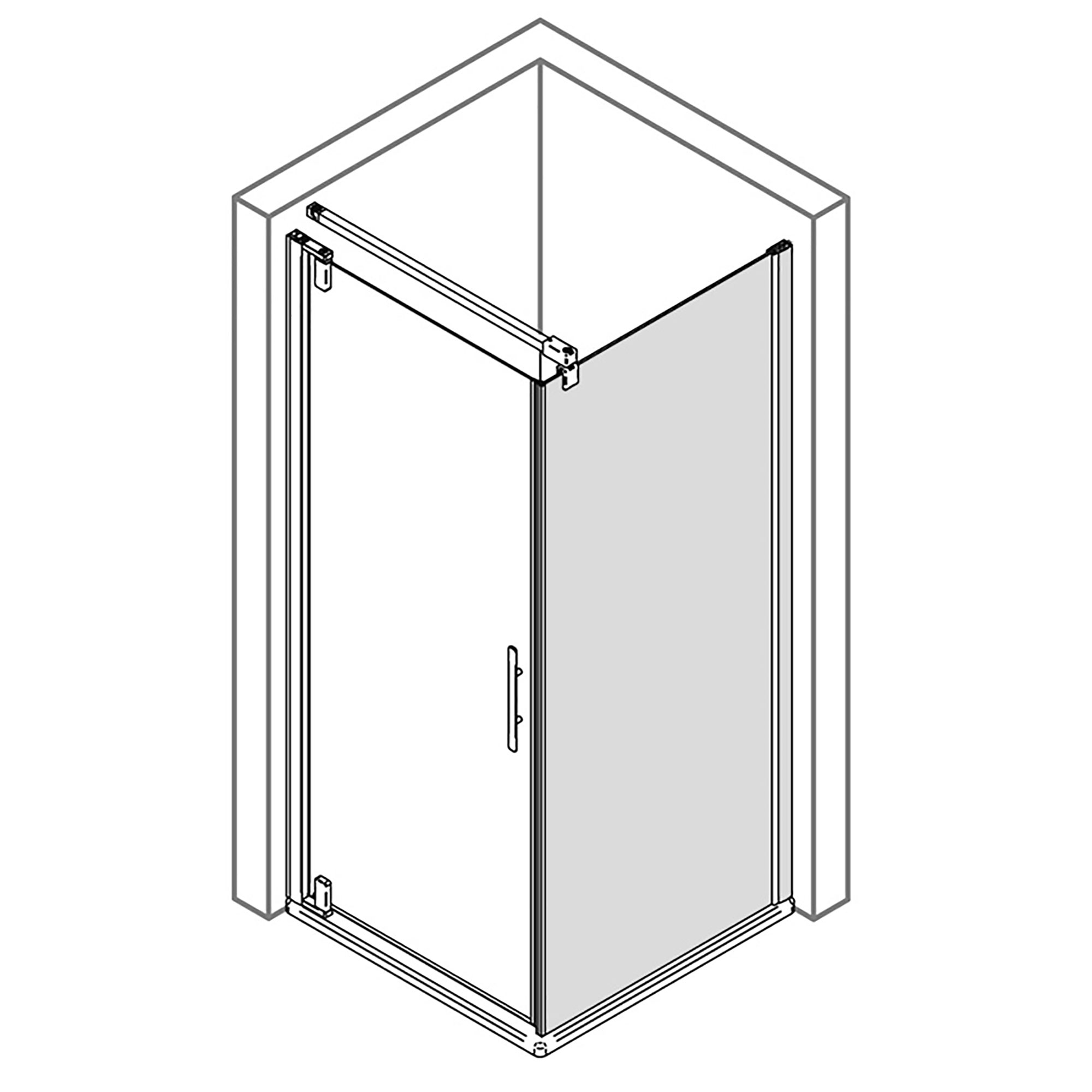 Europa Design: Seitenwand rechts für Drehtür, mattschwarz, Pictogramm
