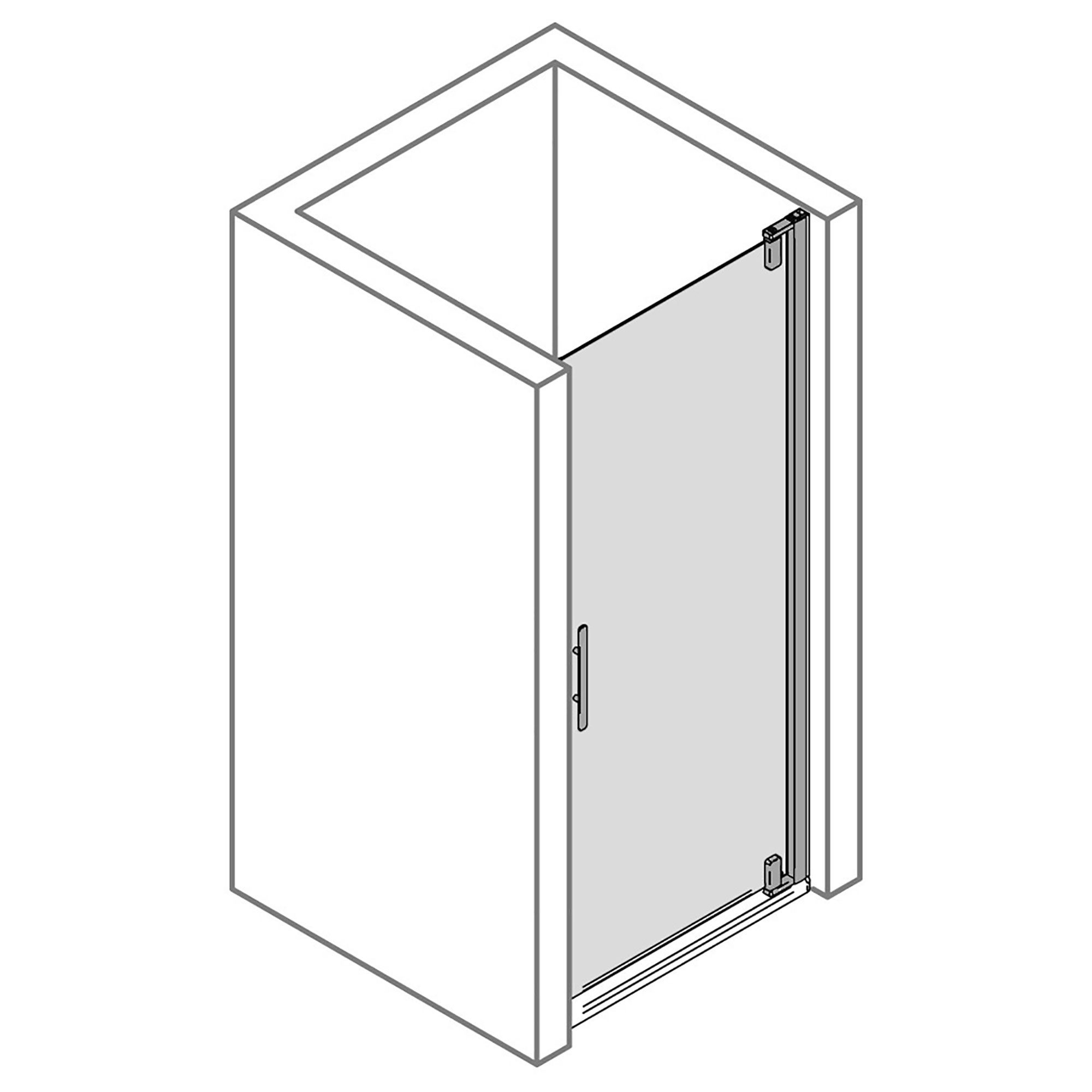 Europa Design Drehtür für Nische, Anschlag rechts, Pictogramm