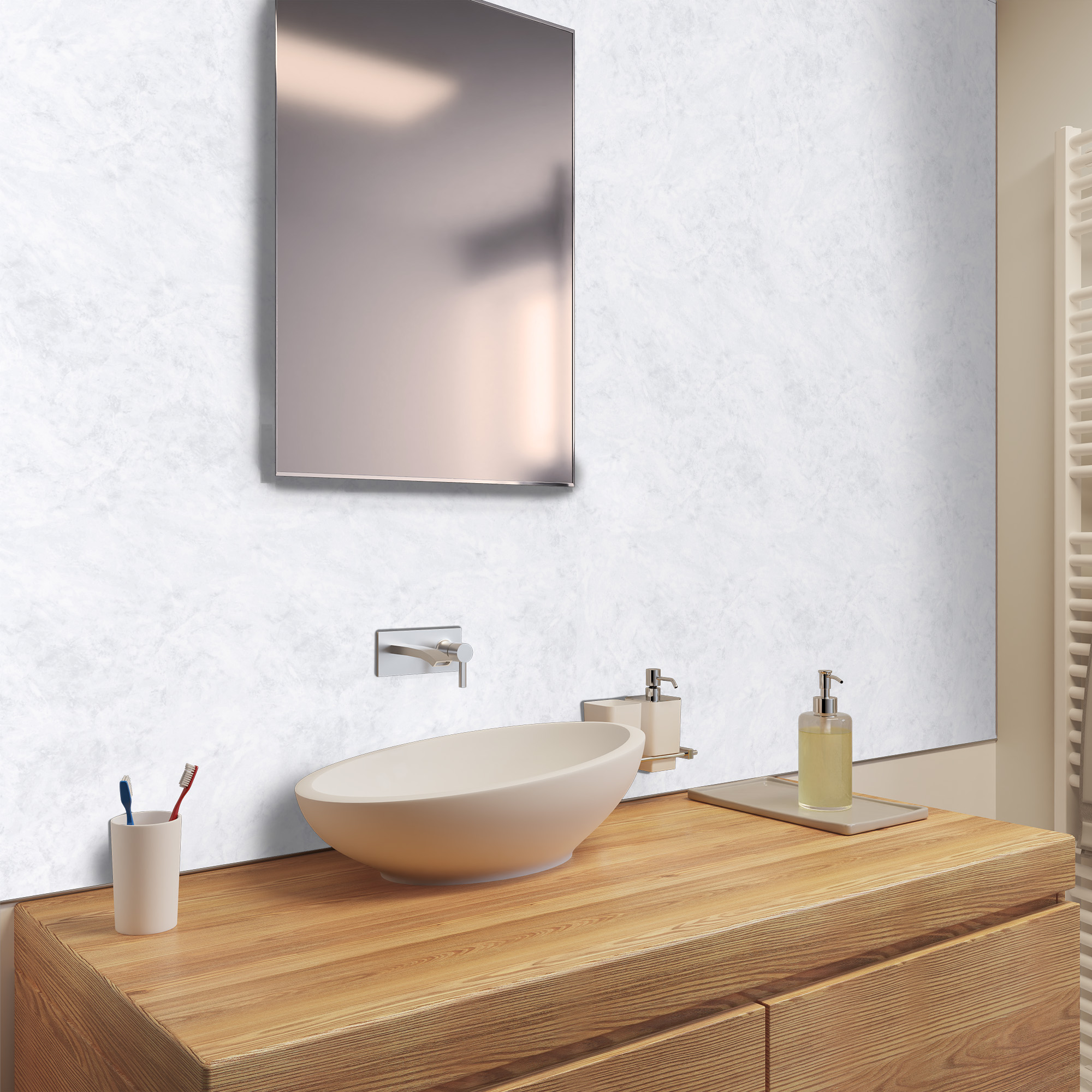 Rückwand, Marmor weiß