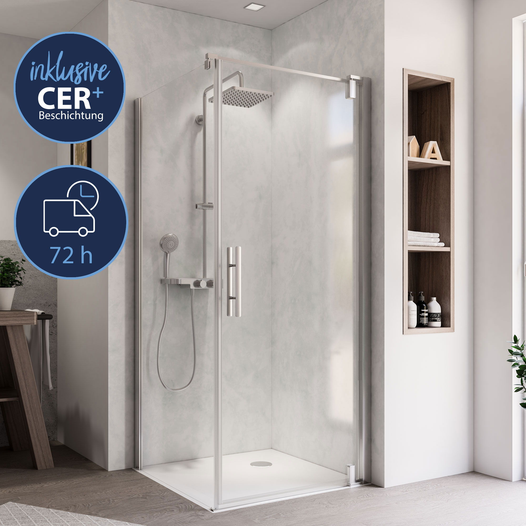 QUICK 72 Europa Design Seitenwand Anschlag links für Drehtür QUICK 72 Europa Design Seitenwand Anschlag links für Drehtür