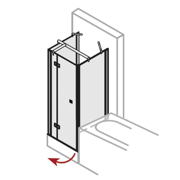 Espira Porte pivotante avec paroi fixe baignoire et paroi fixe version gauche