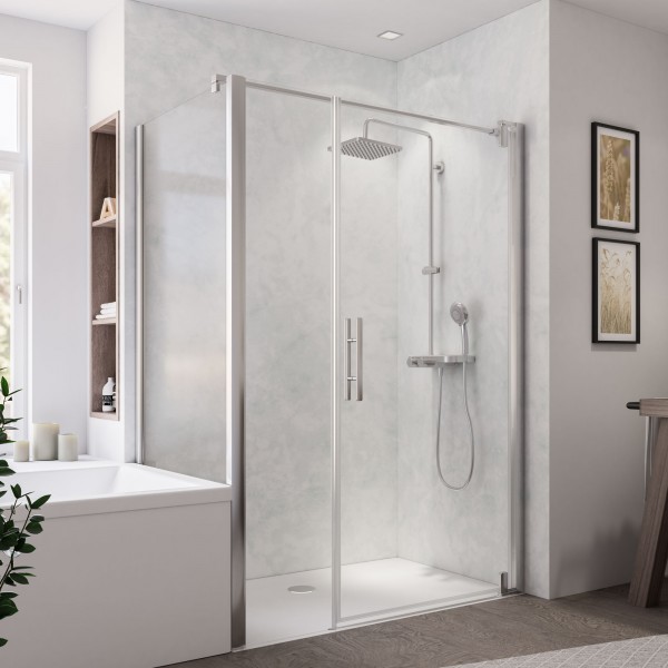 Europa Design Badewannenseitenwand links für Drehtür mit Nebenteil